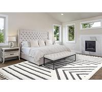 Modern Scandinavian Shaggy Rug with Fringed Ariana Moroccan Bohemian Designs for Living Room Bedroom Luxury Super Soft Rug in Multi Colours Cream AR06 Shard Grey X-Large 200x290 cm (6'7"x9'6")