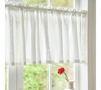 Modern Scheibengardinen for Living Room White Blackout Curtains Knitted Geometric Pattern 1 Piece Size 400x120cmPolyester Cotton Short Curtains