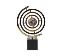 Modern Sculpture Decor Abstract Art Decoration Metal Globe Ornament with Rectangle Stand,Accent for Living Room Office Desk,for Decoration,for Home,Office,Decor and desk decor