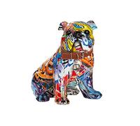 Modern Sculpture Decorative Figurine Pug Dog Pop Art Made of Artificial Stone Multicoloured 22 x 23 cm