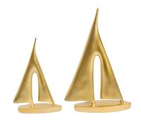 Modern Sculptures Home Decor, Gold Sailboat Decor Ornament, Boat Decorations Statue Decor, Art Sculptures and Statues, Sailboat Gifts Home Office Bathroom Shelf Decor Nautical Decor (2 Pack)