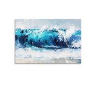 Modern Sea Wave Ocean Wall Art Print, Artistic Abstract Seascape Great Wave Hanging Paintings Poster Versatile Wall Ornament for Living Room Bedroom Office Bathroom Space 16x24inch(40x60cm)