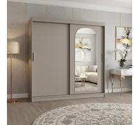 Modern Selfie 200 Wardrobe With Mirror Sliding Doors For Large Bedroom Storage Or Living Room Cashmere