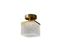 Modern Semi Flush Mount Ceiling Light, Minimalist Resin Ceiling Lights Fixture with Brass, 3-Color Temperature Led Close to Ceiling Lamp for Hallway Entryway Balcony Bedroom Kitchen, JYLSSKUK, Clea