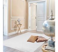 Modern Shag Area Rug 40x60 cm Soft Plush Carpet with Non-Slip Backing Washable for Bedroom Living Room Nursery Cozy White Fur Design