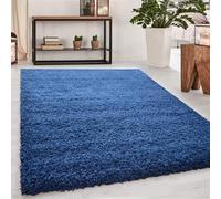 Modern Shaggy Rugs Living Room Large Rug Bedroom Carpet Slip Mat Hallway Floor Non Runner Kitchen Fluffy Shaggy Soft Anti 5 cm Pile Thick Soft Luxurious Shaggy Modern Area (Navy, 80 x 150 cm)