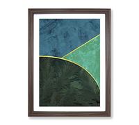 Modern Shapes No.2 Framed Print | A3 Walnut Framed Wall Art | Ready to Hang | Modern Nature Picture | Living Room Bedroom Lounge Office