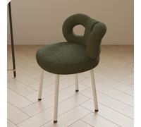 Modern Sherpa Chair with Backrest - Elegant Accent Stool for Makeup Room Living Room & Bedroom (Color: C) - Stylish & Comfortable Design