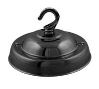 Modern Shiny Black Ceiling Rose 105mm With Hook Heavy Duty Decorative Light Pendant Canopy For Ceiling Lights Lamps Chandeliers