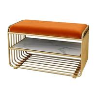 Modern Shoe Bench with Cushioned Seating 2Tier Shoe Rack for Entryway Storage Sturdy Fabric Cushion for Living Room Hallway Bedroom (31.49in/80cm)
