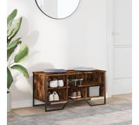 vidaXL Shoe Cabinet Smoked Oak 90x38x45.5 cm Engineered Wood