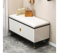 Modern Shoe Rack Bench with Hidden Door Slim Cabinet for High Heels Stylish Entryway Storage Seat Space-Saving Hallway Perfect for Closets