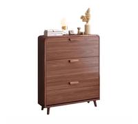 Modern Shoe Storage Bench Narrow Free-Standing Design with 3 Flip Drawers Holds 9-15 Pairs Slim Space-Saving Entryway Furniture White 60x17x119cm