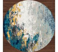 Modern Short Pile Area Rug 160x220 cm - Soft & Stylish Blue, Mustard, Gray & Cream Designs for Living Room & Bedroom Décor - Trendy Home Accent Rug