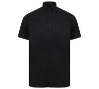 Modern Short Sleeve Slim Fit Oxford Shirt Henbury Black M