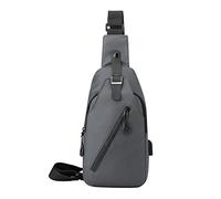 Modern Shoulder Bag for Men with Data Cable Organiser for Outdoor Sports Everyday Durable Chest Pocket as Practical Running Belt Alternative, gray, One Size