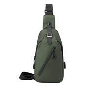 Modern Shoulder Bag for Men with Data Cable Organiser for Outdoor Sports Everyday Durable Chest Pocket as Practical Running Belt Alternative, Green, One Size