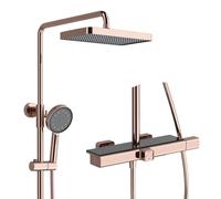 Modern Shower Column BSS0254 32x19cm Square Rain Shower Head Adjustable Height 3-Mode Handheld Shower Copper Bathtub Faucet Stylish Shower Set for Luxury Bathrooms