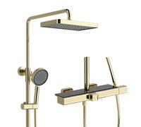 Modern Shower Column BSS0254 Adjustable Rainfall Shower Set 32x19cm Square Shower Head 3-Mode Handheld Shower Copper Bathtub Faucet Height Adjustable Design