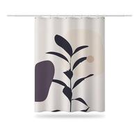 Modern Shower Curtain Mould Proof Resistant 200 x 220 cm (79 x 87 Inch), Waterproof Shower Curtains Plant Leaves Polyester Fabric Bathroom Curtains with Hooks, Weighted Hem, Quick-Drying (LB1234)