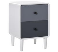 Nordic Side Cabinet Nightstand Organizer with Drawer for Bedroom HOMCOM White One Size