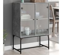 Modern Side Cabinet with Glass Doors Home Storage Cupboard Unit vidaXL