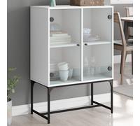 Modern Side Cabinet with Glass Doors Home Storage Cupboard Unit vidaXL