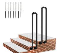 Modern Side Mounted Handrails Kit，35-100cm U-Shaped Stair Railing Round Tube Banister Guardrail，Metal Wrought Iron Grab Bar Rail for Indoor Outdoor Garden Hand Rail(95cm/37in)