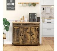 Modern Sideboard Buffet Cabinet with Adjustable Shelves and Drawers HOMCOM Brown One Size
