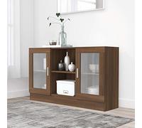 Modern Sideboard Buffet Table with Doors and Open Storage, Chic Living Room Cabinet for Home Decor and Organization