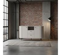 Modern Sideboard Cabinet Storage Unit Soft Close Metal Legs Cashmere