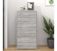 (grey sonoma) vidaXL Sideboard with 6 Drawers Home Storage Chest Set Chipboard Multi Colours