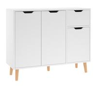 Modern Sideboard Cabinet with Doors and Drawer Scandinavian Wooden Storage