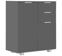vidaXL Sideboard High Gloss Grey Engineered Wood Drawer Cabinet Organiser