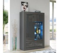 Modern Sideboard Display Cabinet Cupboard Tv Stand Living Room High Gloss Doors - Dark Grey