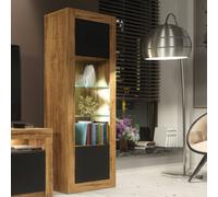 Modern Sideboard Display Cabinet Cupboard Tv Stand Living Room Matte Doors - Oak & Black