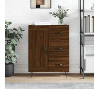 Modern Sideboard Storage Buffet Unit with 3 Drawers and Metal Legs for Living Room or Hallway, Classic High Gloss Cabinet