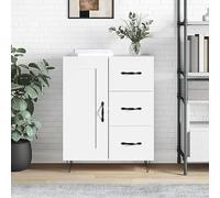 Modern Sideboard Storage Buffet Unit with 3 Drawers and Metal Legs for Living Room or Hallway, Classic High Gloss Cabinet