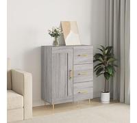 Modern Sideboard Storage Buffet Unit with 3 Drawers and Metal Legs for Living Room or Hallway, Classic High Gloss Cabinet