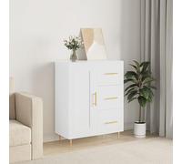 Modern Sideboard Storage Buffet Unit with 3 Drawers and Metal Legs for Living Room or Hallway, Classic High Gloss Cabinet