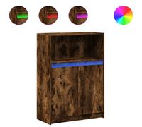 vidaXL Sideboard with LED Smoked Oak 72x34x100 cm Engineered Wood