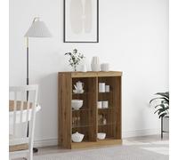 Modern Sideboard with LED Lights 41x37x100 cm Artisan Oak 6 s Shelves Recular Design Matte h Sto Solut for Living Room and nizat