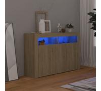 Modern Sideboard Wooden Storage Cupboard Unit Display Cabinet with LED lights
