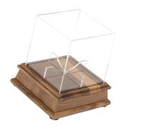 Modern Signatures Baseball Box with Clear Acrylic Construction and Wooden Base Presentation Case Signed Baseball Display Display Case Wood Base Cabinet Signatures