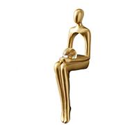 Modern Silence is Golden Thinker Statue 23cm Abstract Ornaments for Home Decor Accessories Living Room