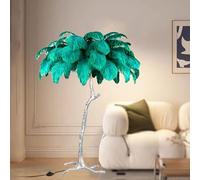Modern Silver Feather Floor Lamp Dimmable LED Lighting for Bedroom & Living Room Stylish Decorative Resin Design Contemporary Home Decor Elegant Floor Lamps