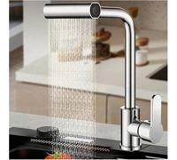Modern Silver Kitchen Faucet , Pull Out Spray Tap, 320mm Dual Mode Hot And Cold Mixer, Deck Mount