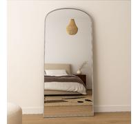 Modern Silver Metal Arch Full Length Mirror 180cm x 80cm Agenzia 14 Silver XL