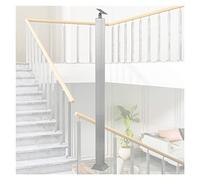 Modern Silver Metal Stair Railing Square Balustrade for Indoor/Outdoor Steps Terrace Handrail with Flat Brackets & Screws Durable & Stylish Safety Barrier