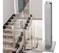 Modern Silver Square Deck Post Holder System for 1012mm Thick Plate Commercial Quality Balustrade Column Elegant Railing Support with Slot for Enhanced Stability